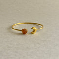 Moonstone Crescent Moon Open Cuff Bangle