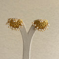 Lotus Filigree Pearl Drop Stud Earrings