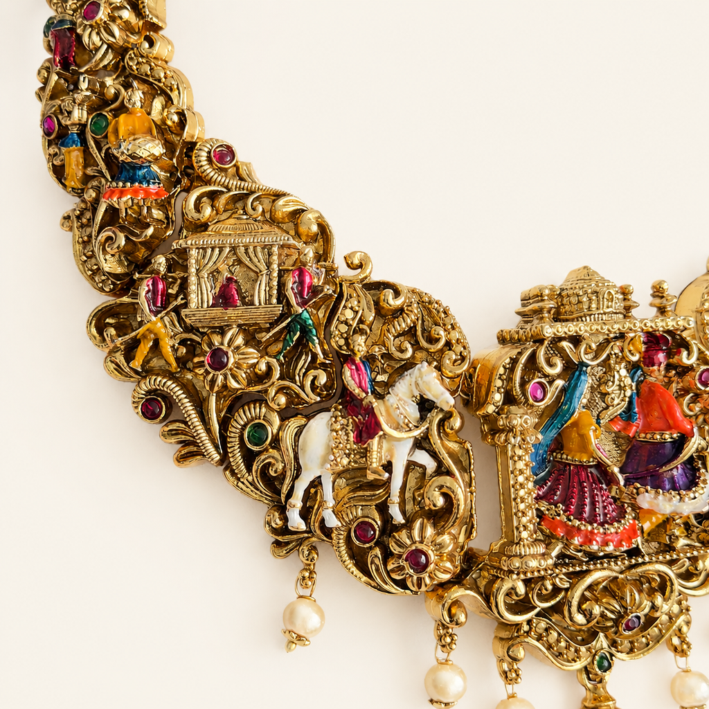 Rajwada Heritage Pallakku Necklace Set