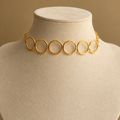 Gold Circle Choker & Earrings Set