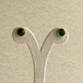 Emerald Cabochon Bezel Stud Earrings