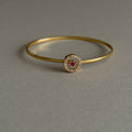 Gold Halo Bangle with Ruby & Diamond Crystals