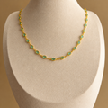 Parrot Green Stone Long Chain Necklace