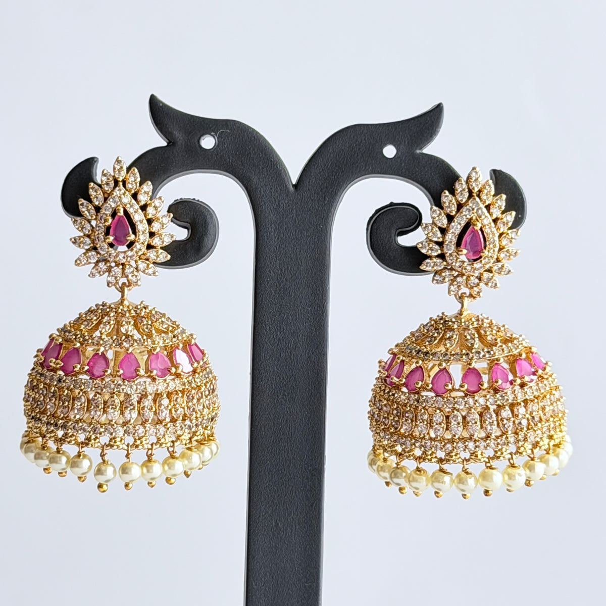 Ruby Polki Jhumka Earrings