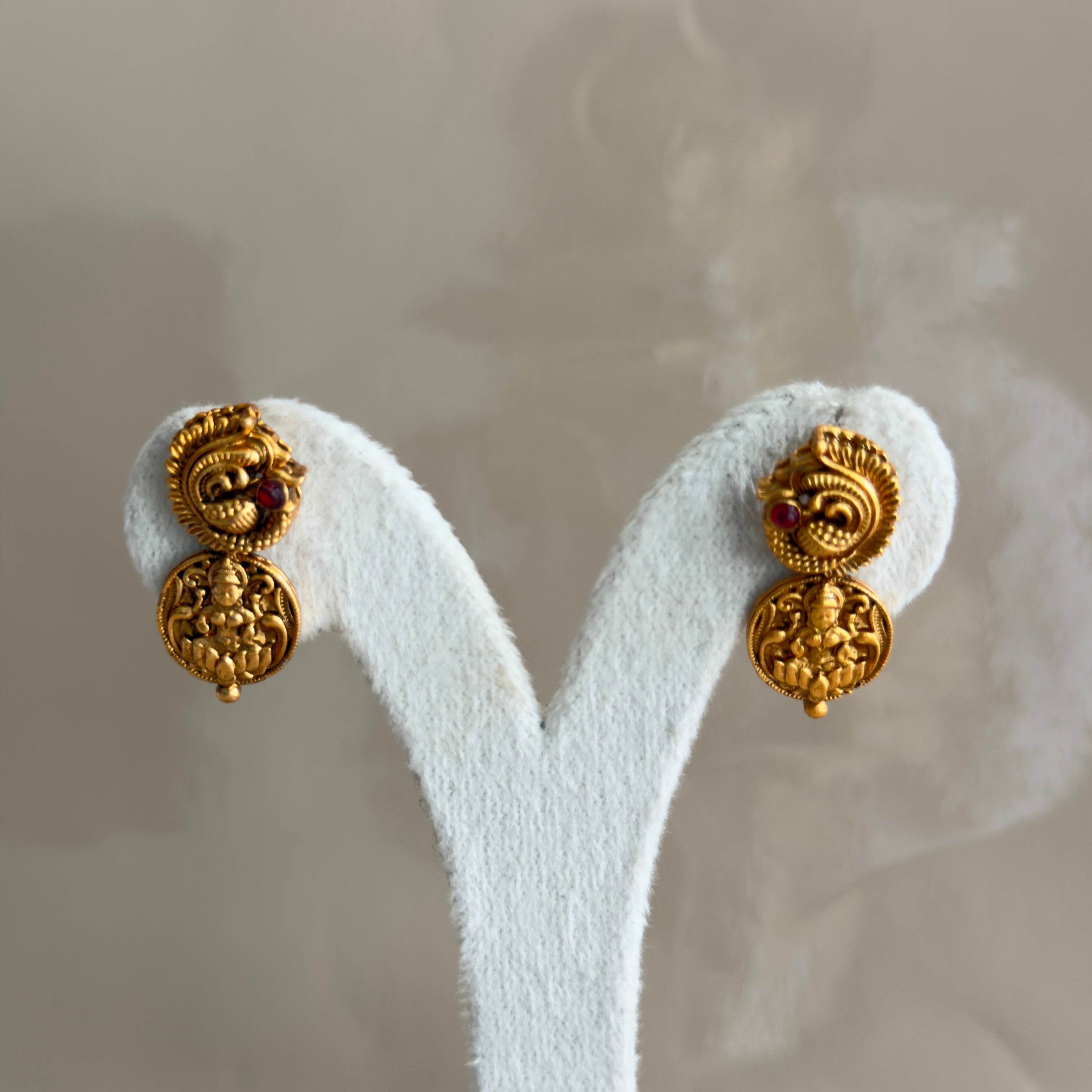 Lakshmi Temple Coin Necklace & Earrings Set