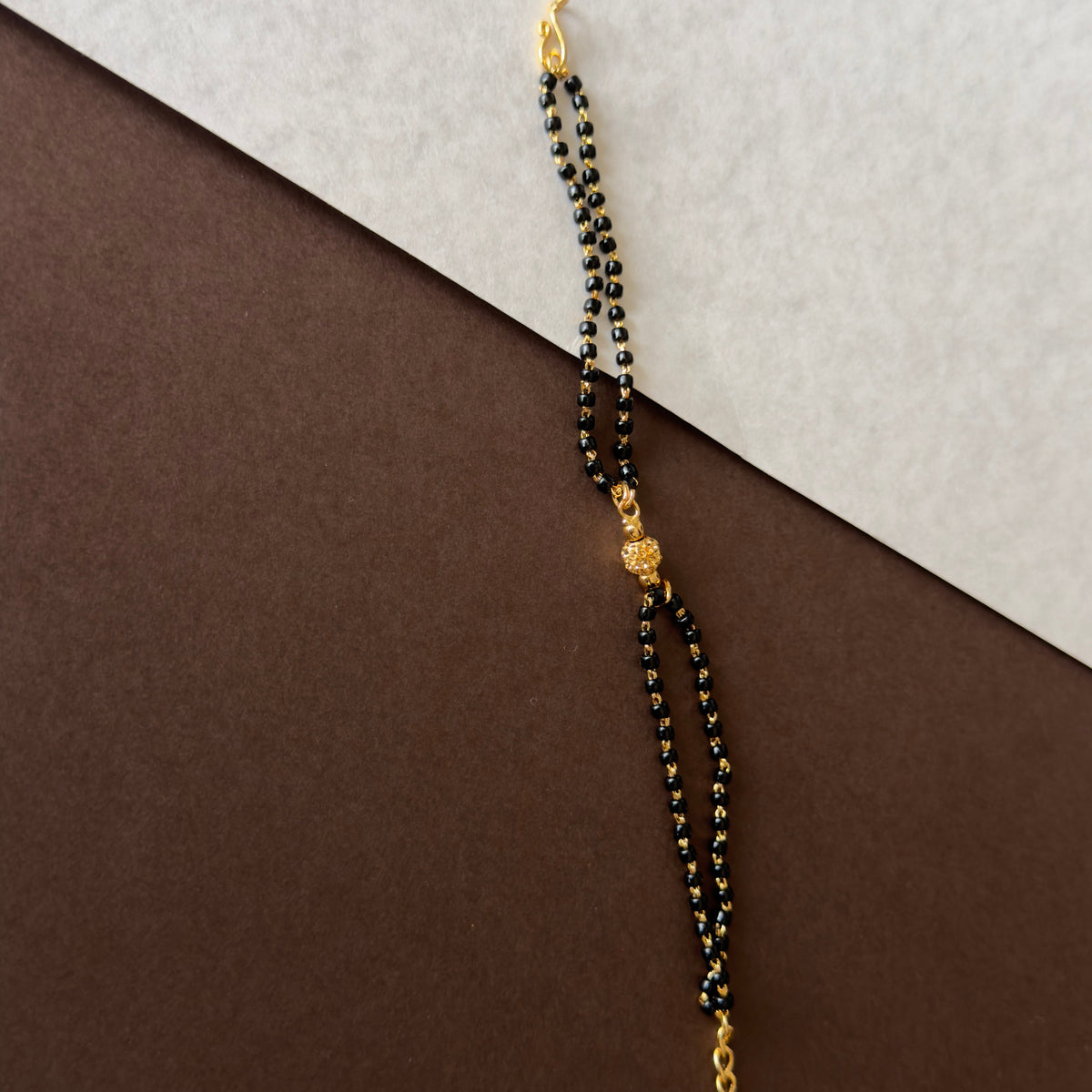 Double Strand Black Bead Mangalsutra Bracelet