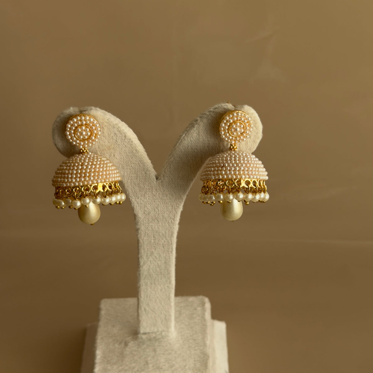 Pearl Cluster Jhumka Earrings