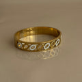 Gold Oval Loop Diamond Clip-On Bracelet