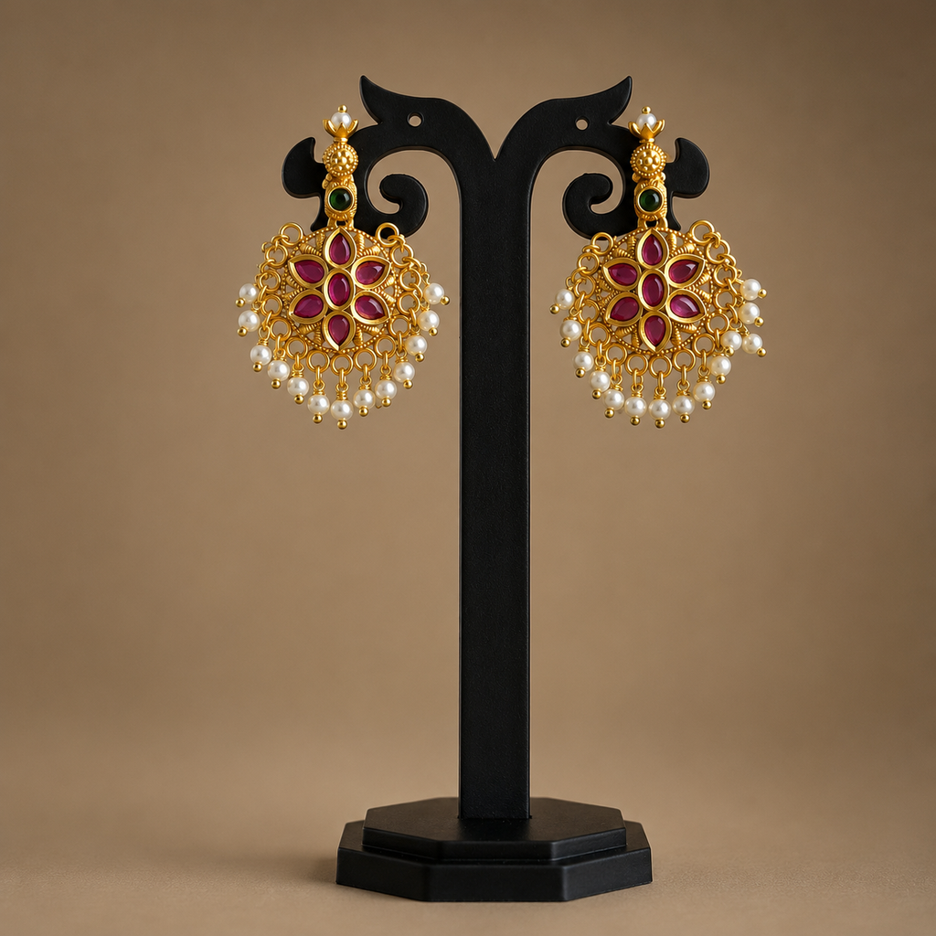 Temple Jewellery Necklace & Earrings Set
