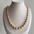 Gold Net Cage Pearl Bead Necklace