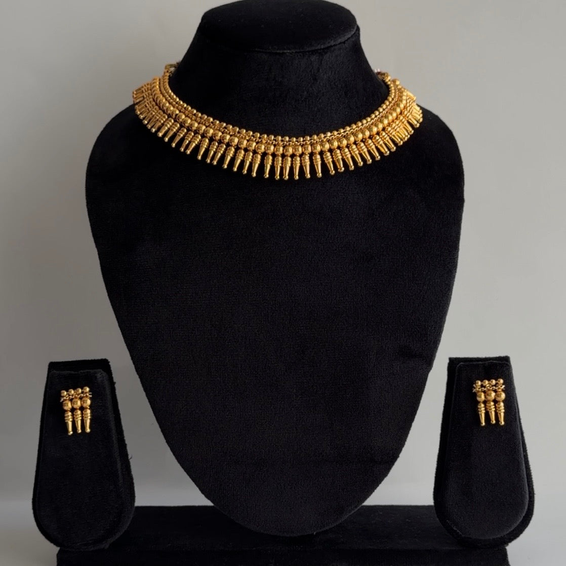 Kerala Traditional Mulla Mottu Necklace and Earrings