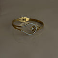Gold Lotus Eye Diamond Kada Bracelet