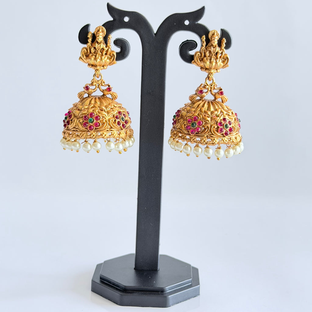 Lakshmi Temple Jhumka Earrings