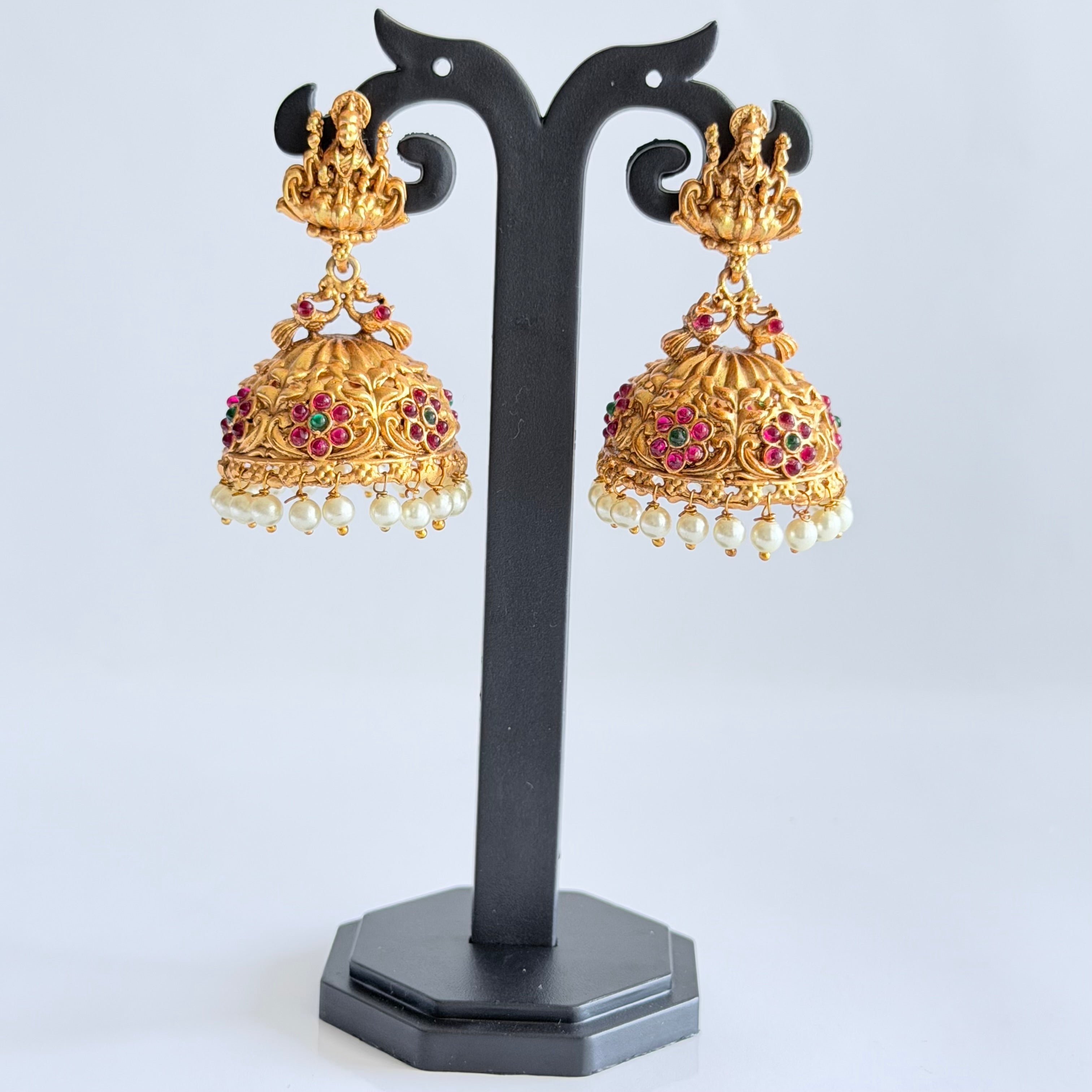 Lakshmi Temple Jhumka Earrings