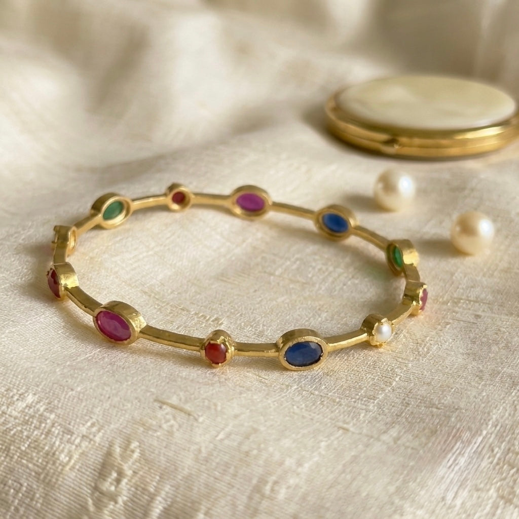 Navratna Multicolour Gemstone Bangle
