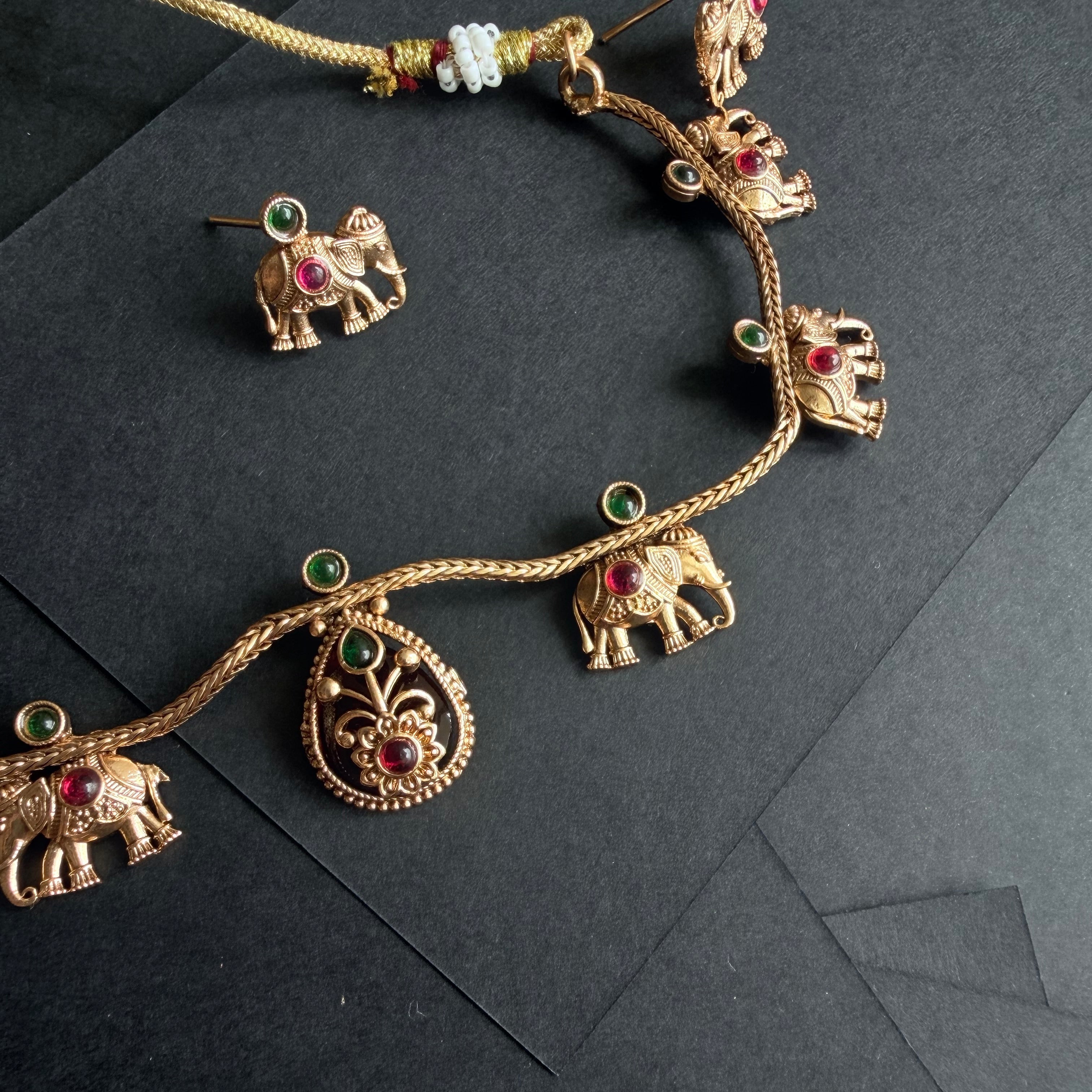 Elephant Necklace & Earrings Set