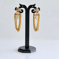 Crystal Pearl Gold Tassel Earrings