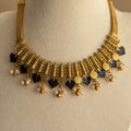 Navy Blue Palakka Coin Necklace