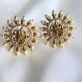 Radha Krishna Temple Stud Earrings