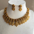 Lakshmi Temple Coin Necklace & Earrings Set