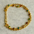 Multicolour Gemstone Heart Chain Bracelet