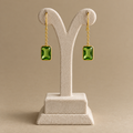 Peridot Emerald-Cut Chain Drop Earrings