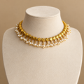 Gold-Tone Beaded Necklace and Earrings Set