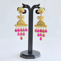 Manikya Mint Pink Pearl Chandeliers
