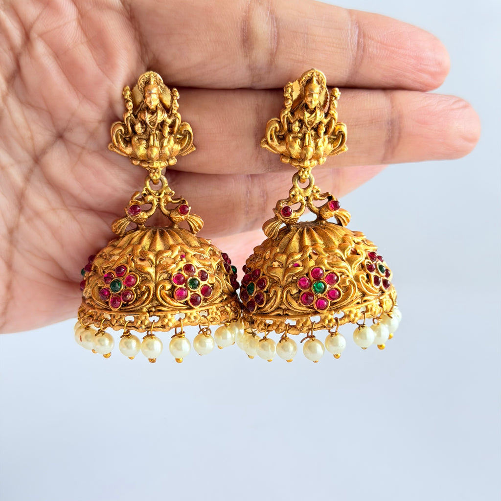 Lakshmi Temple Jhumka Earrings