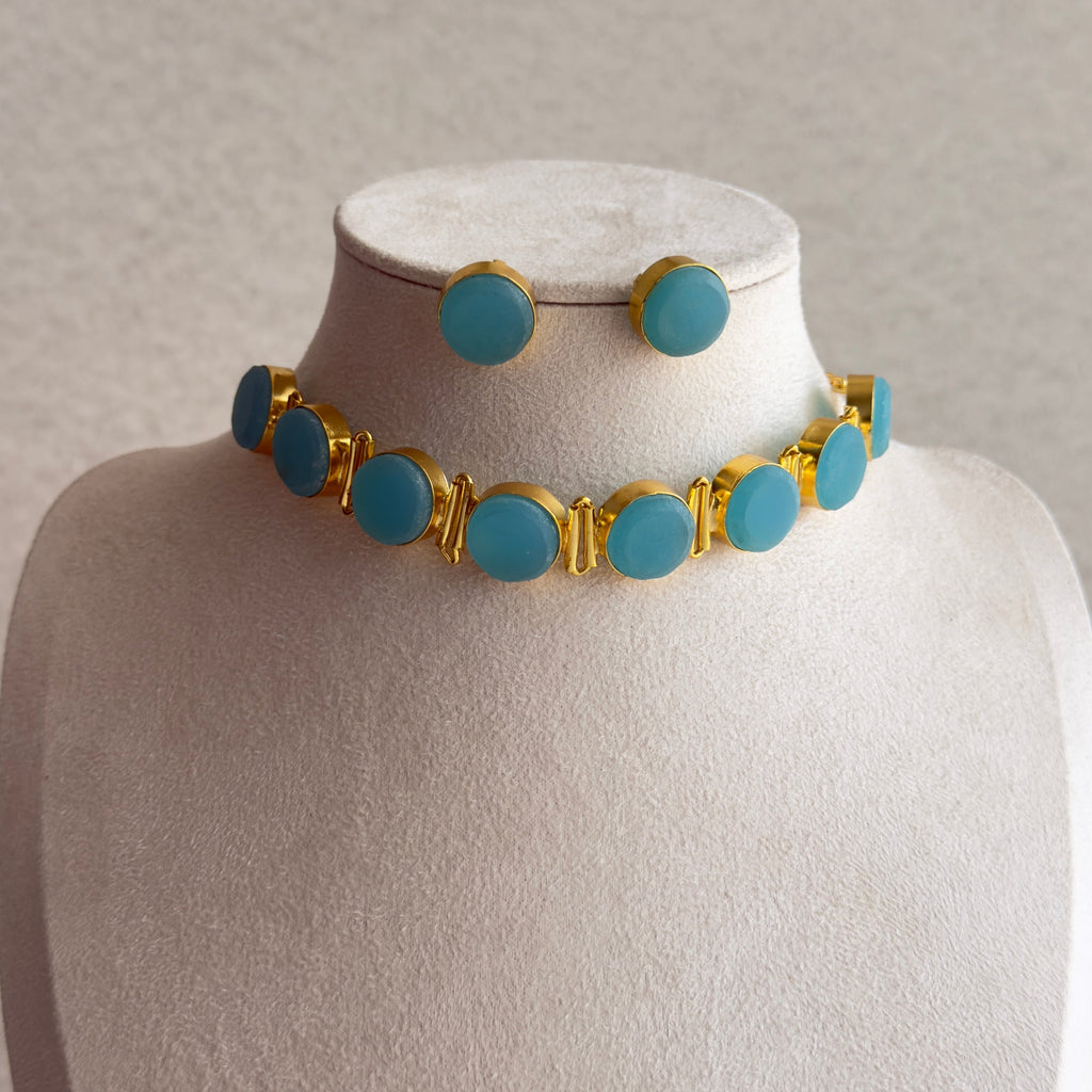 Turquoise Gold-Tone Jewellery Set