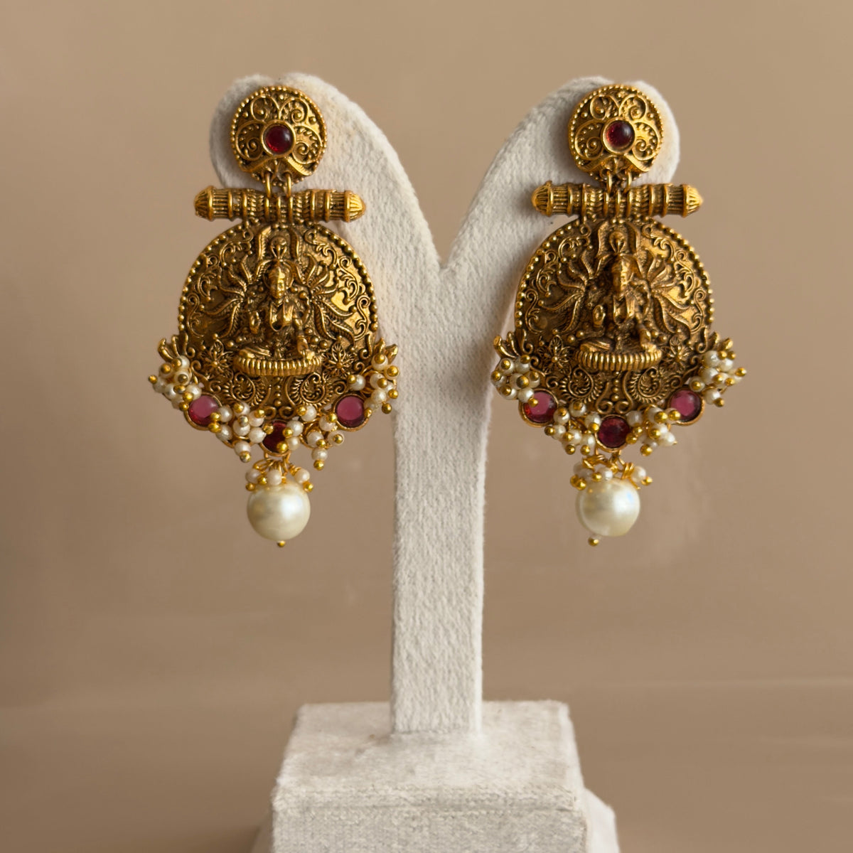 Lakshmi Temple Chandbali Earrings