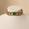 Emerald Gold Choker Necklace
