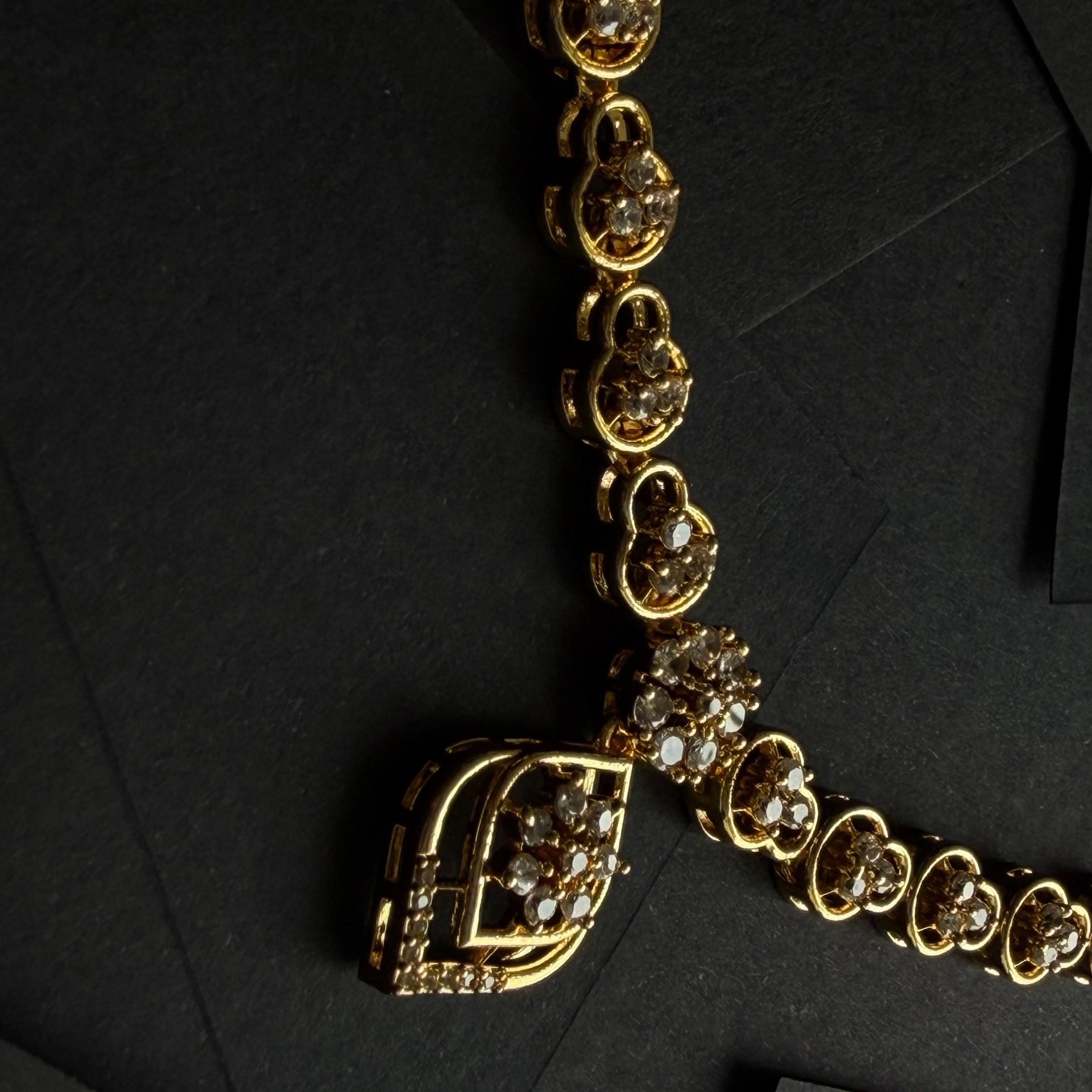 Diamond Floral Necklace Set with Earrings