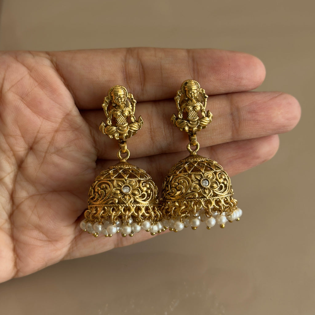 Lakshmi Temple Jhumka Earrings