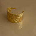 Gold Feather Cuff Bangle