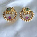Temple Elephant Chandbali Earrings