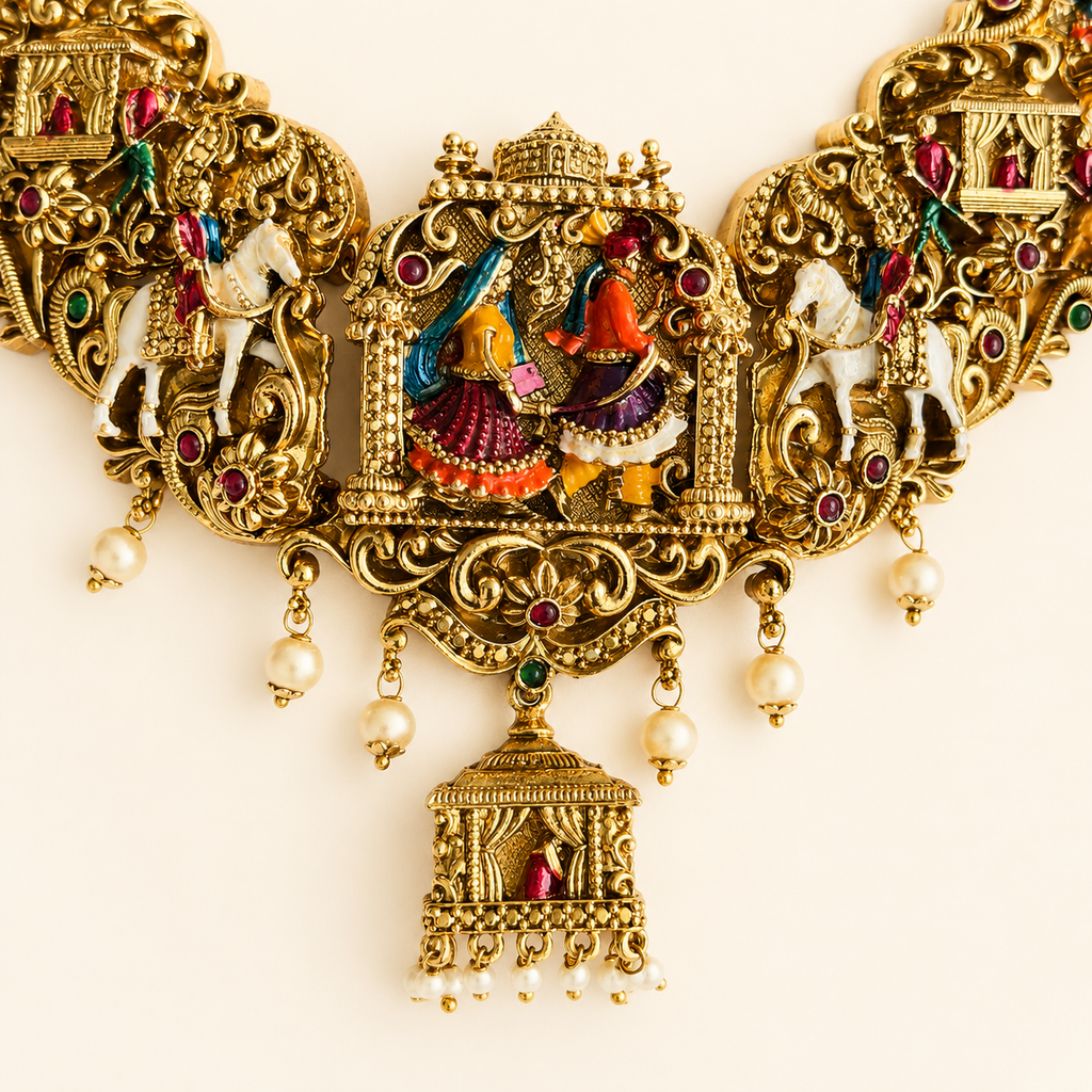 Rajwada Heritage Pallakku Necklace Set