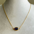 Amethyst Purple Oval Solitaire Pendant Necklace in