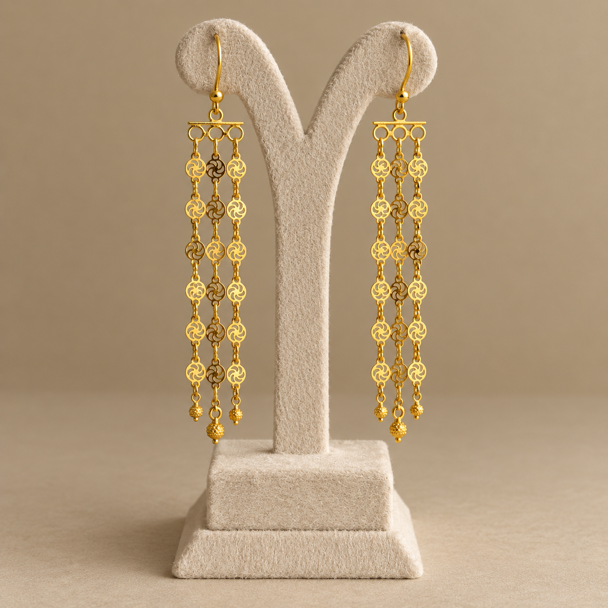 Filigree Chakra Multi-Strand Drop Earrings