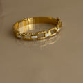 Gold Chain Link Diamond Clip-On Bracelet
