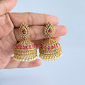 Ruby Polki Jhumka Earrings