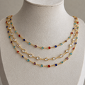 Multicolour Crystal Station Necklace