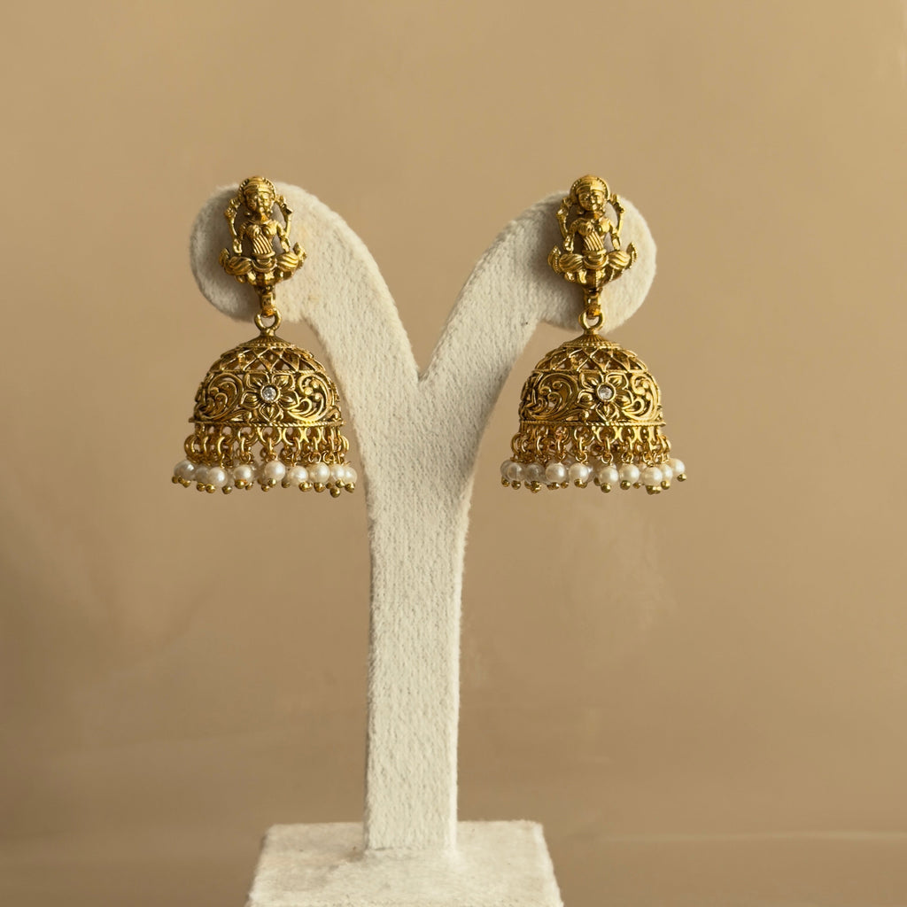 Lakshmi Temple Jhumka Earrings