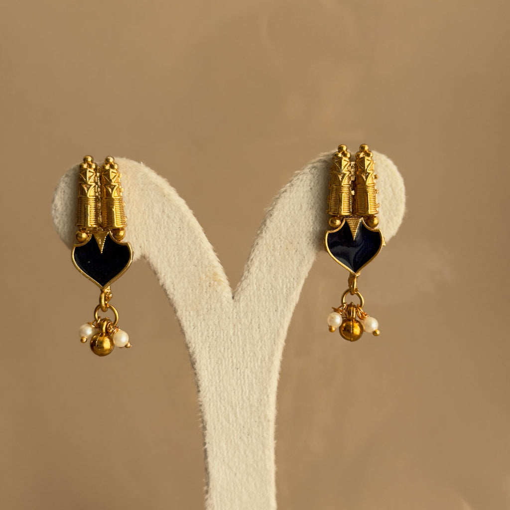 Navy Blue Palakka Coin Necklace