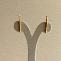 Hammered Gold Bar Stud Earrings