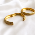Antique Gold Carved Floral Bangle