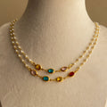 Pearl & Gemstone Double Strand Necklace