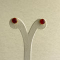 Ruby Cabochon Bezel Stud Earrings