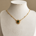 Emerald Green Paisley Pendant Necklace
