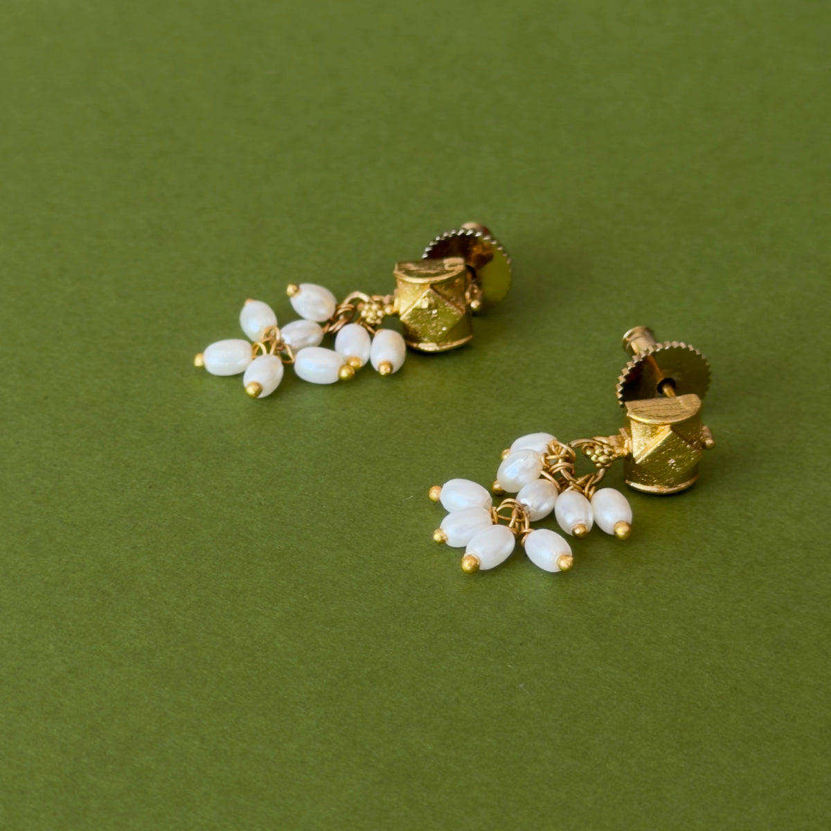 Gold-Tone Beaded Necklace and Earrings Set